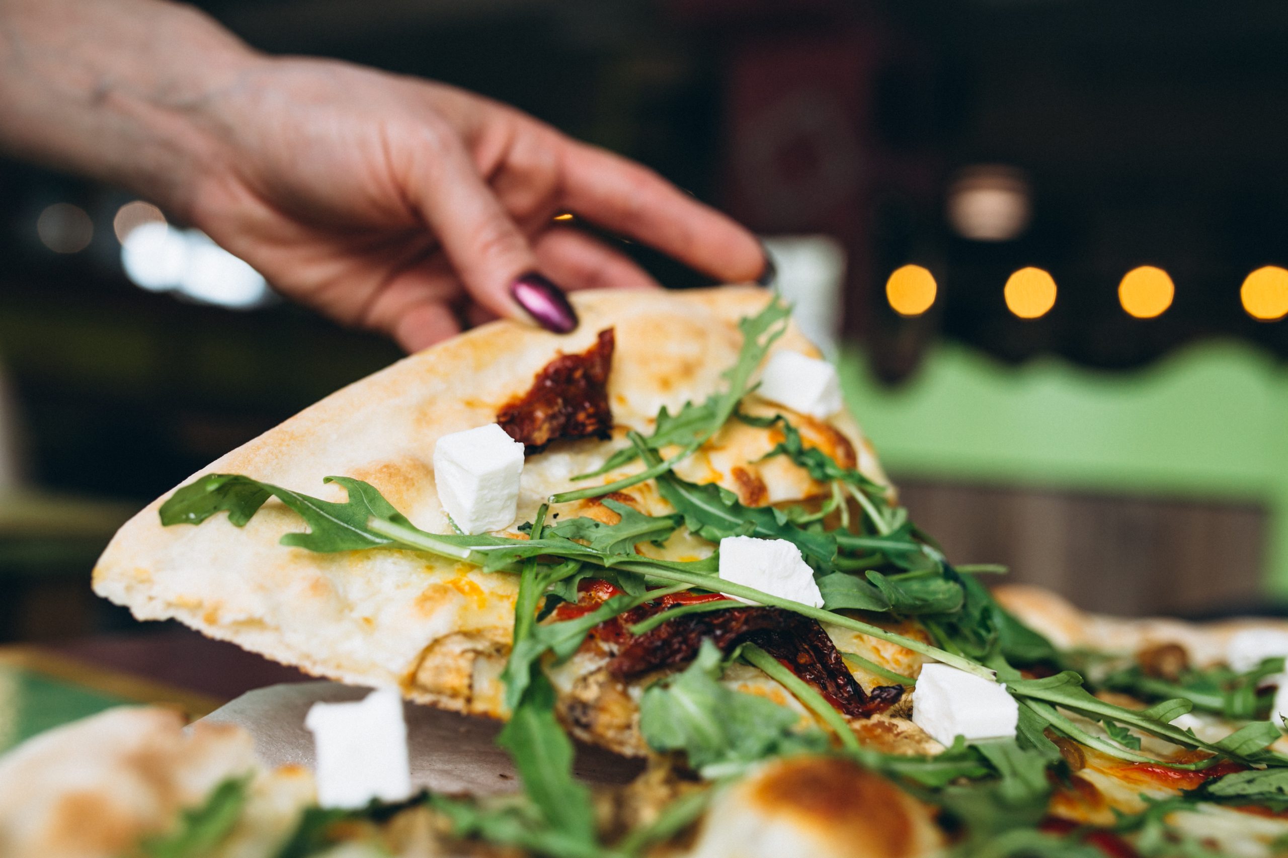 Fresh pizza photographed for restaurant social media